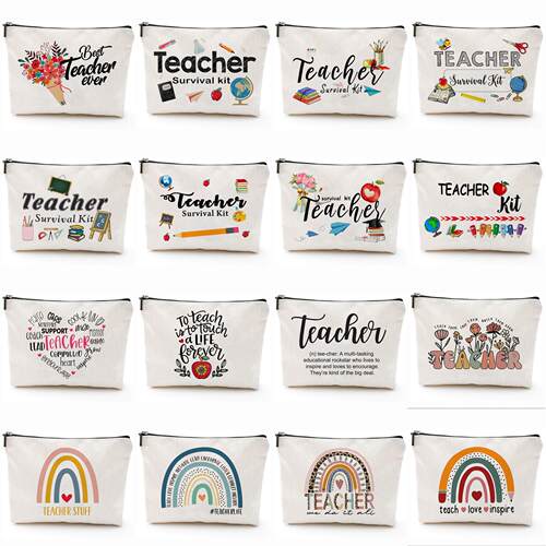 Teacher gift Makeup bag Portable stationery storage bag