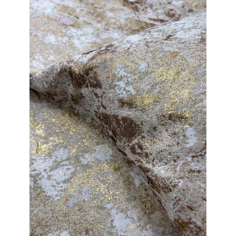 大理石纹色织浮雕立体金属金丝大提花服装窗帘抱枕面料