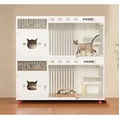 高档实温木猫三家用层室内猫柜恒猫别墅大空间猫繁育笼猫笼舍大号