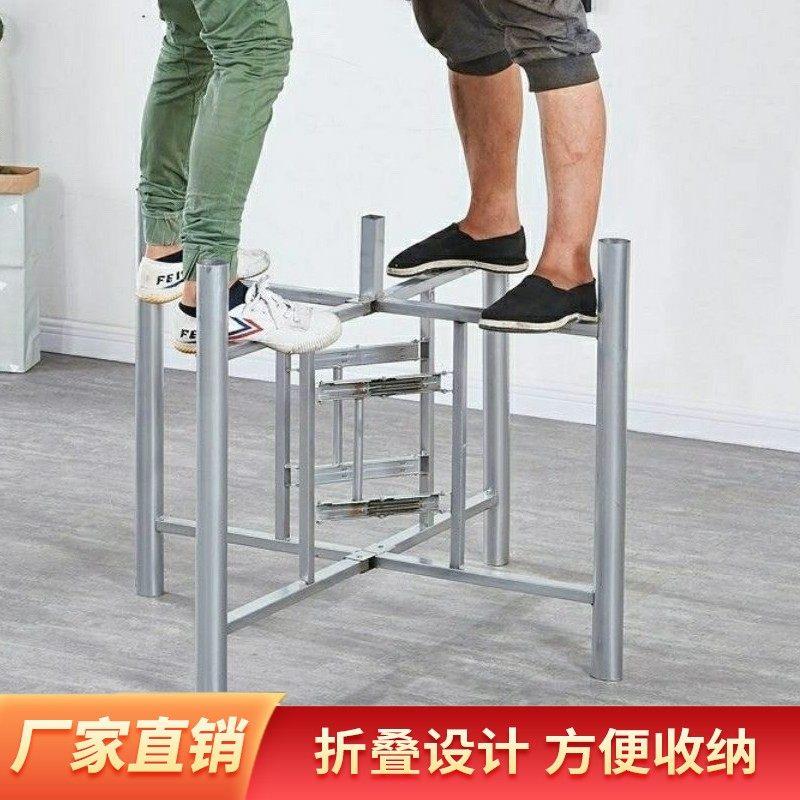 家用大圆桌宴席餐桌脚可折叠铁艺桌腿支架实用耐用结实伸缩桌架图片