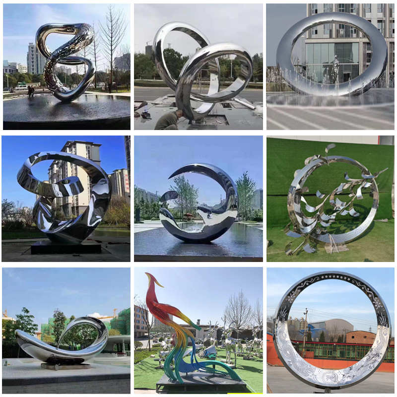 大型不锈钢雕塑广场校园林景观小品户外金属镜面城市创意摆件