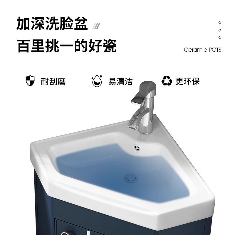 8E7Q批发小户型太空铝防潮板浴室柜组合一体陶瓷洗脸洗手三角盆阳