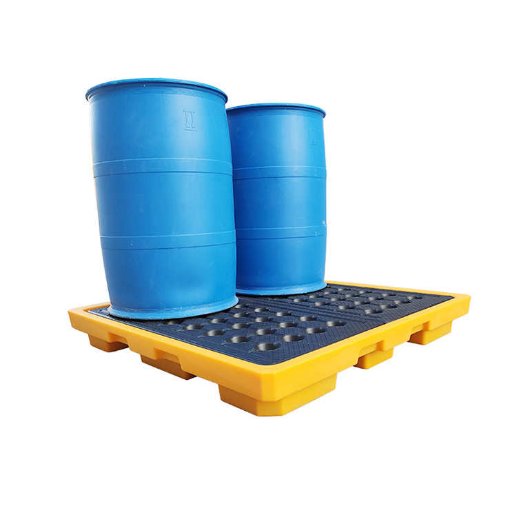 油桶危废液体盛漏托盘四桶叉车防渗漏托盘二次容器危化品塑料卡板