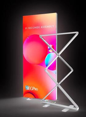 折叠灯发光易拉宝背便携灯箱景发光580展架立E式灯箱立牌箱LD展示