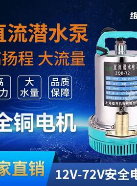 维界直流潜水泵12V48V60V72V电动车电动车水泵小型灌溉农用抽水机