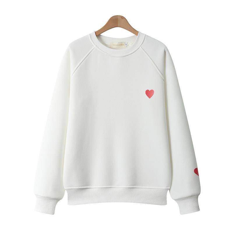 潮牌圆领卫衣女士薄款2025年秋冬季新款加绒休闲宽松女装无帽外套