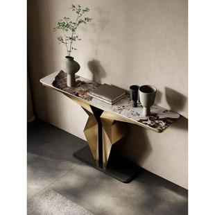 轻奢玄关台子别墅酒店简约装 饰柜案 现代进桌条门入户置物架过道