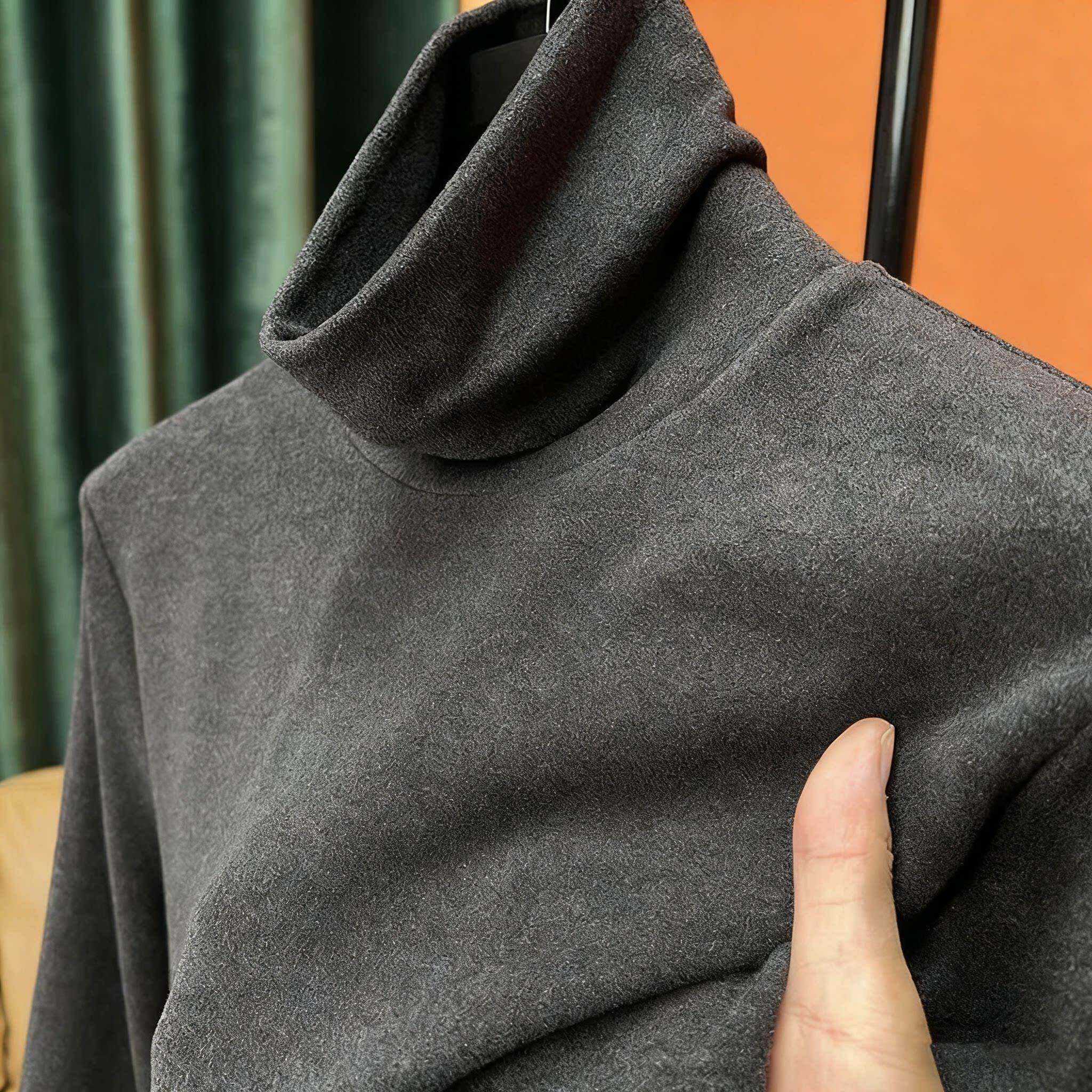 Roamix 绅度~磨毛双面绒德绒打底衫男高领纯色t恤男高领保暖秋衣