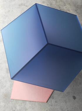 家具展示柜玻璃 蓝色台面玻璃桌茶几艺术玻璃制作钢化玻璃