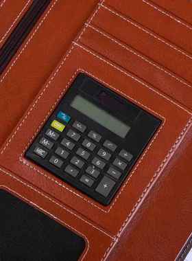 A4文件夹皮质商务多功能手提销夹售理销售计夹带IEK算经器档案板