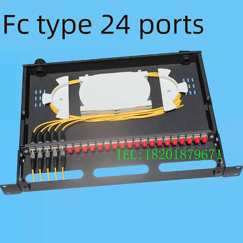 FC型24口光纤配线架 光纤终端盒 铝合金 24芯光配架 光缆熔接盘