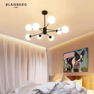 魔豆吊灯北欧现代简约主卧分子灯极简轻奢黑色灯具新款 客厅泡泡灯