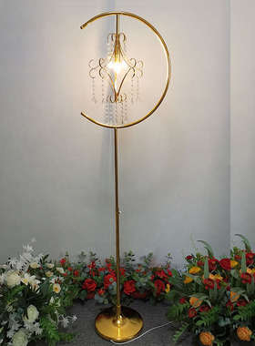 婚庆路引灯铁艺电镀可升降法式宫灯婚礼道具舞台布置中式权杖路引