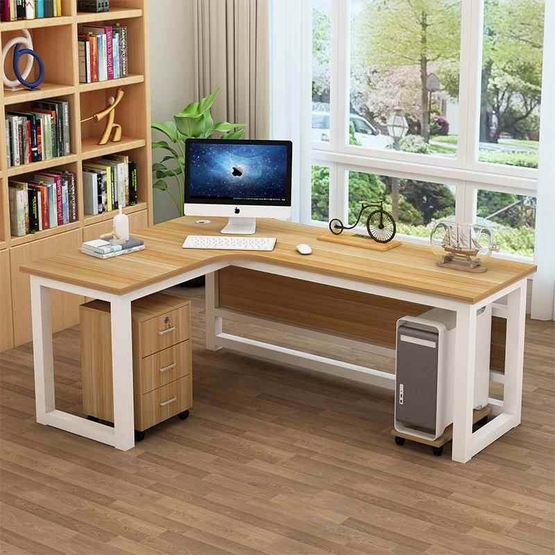 转角书桌电脑台式桌L型简约家用带挡板写字桌墙角拐角办公电脑桌