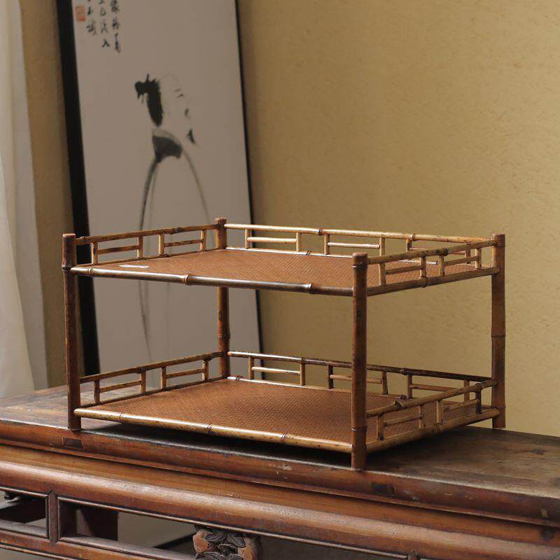 加大号 新款茶棚 梅鹿竹大容量茶道收纳柜博古架茶杯架茶具置物架