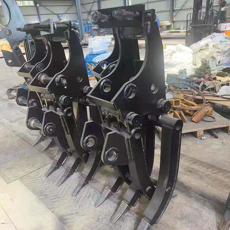 小型废铁碎石用抓钢机旋转梅花抓设备挖掘机属具莲花抓机器