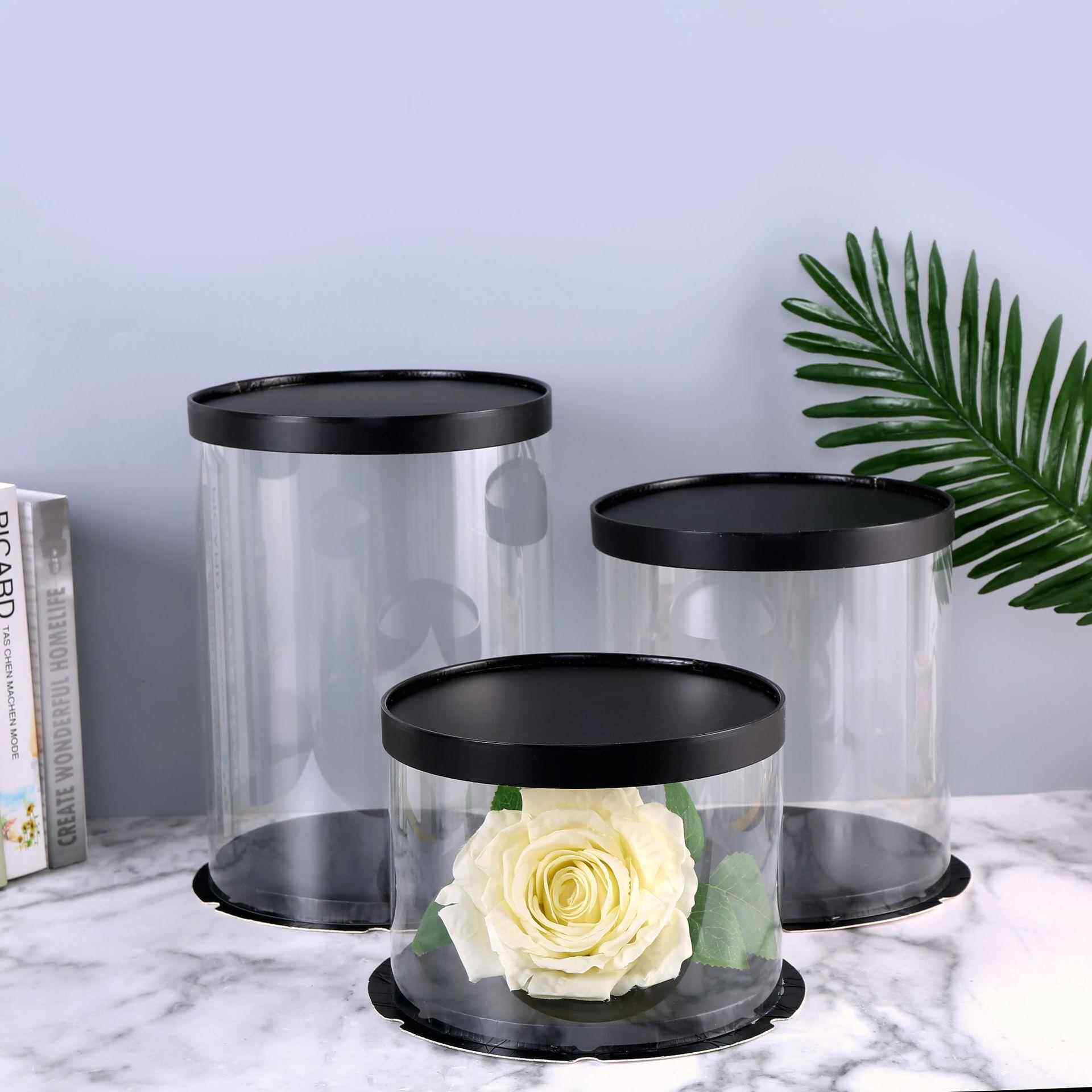 圆形透开窗蛋糕盒68寸10寸单双层加高蛋糕包装098盒印LOG明寸甜烫