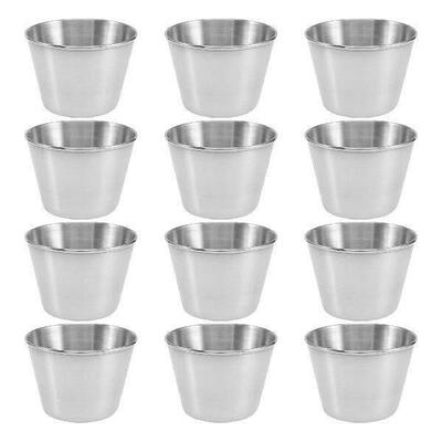 12 Pack Stainless Steel Condiment Sauce Cups,Commercial