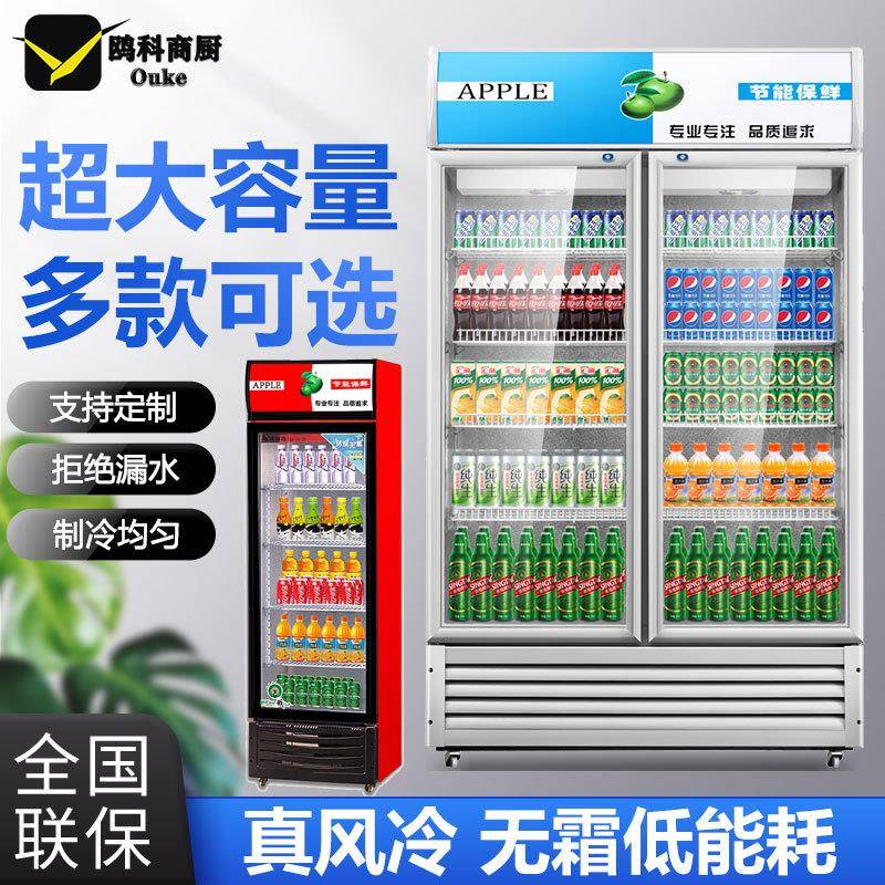 冷藏展示柜门饮料柜商用双开门保鲜柜立式三门啤酒冰柜冰箱超市图片
