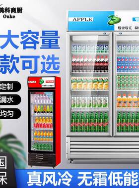 冷藏展示柜门饮料柜商用双开门保鲜柜立式三门啤酒冰柜冰箱超市