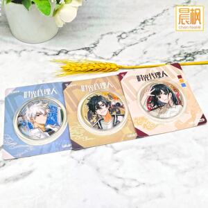 bilibili/BEMOE正版周边 时光人逸风翩然系 马口铁徽章镭射票