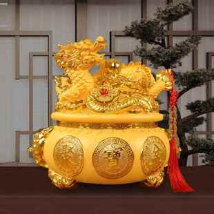 金色龙存钱罐客厅酒柜电视玄关摆件店铺收银台装 饰品开业乔迁礼品