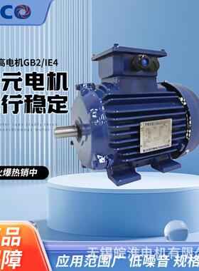 东元电机效率高电机GB2/IE4-132S2-2 7.5KW二级能效低压22kw现货