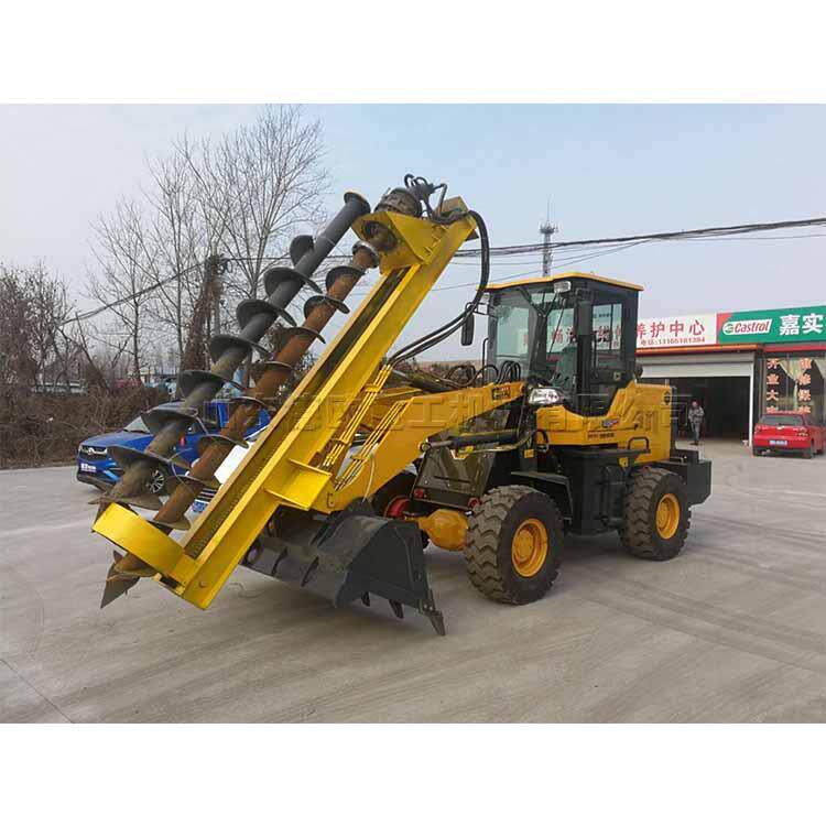 公路护栏钢管打桩机农场牧场果园打压设备护栏打桩冲击钻一体机