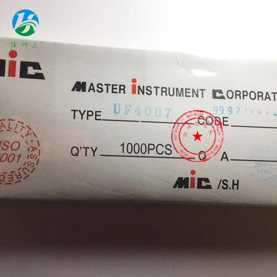 UF4007 快恢复整流二极管 UF4007 1A/1000V 直插DO-41编带全系列