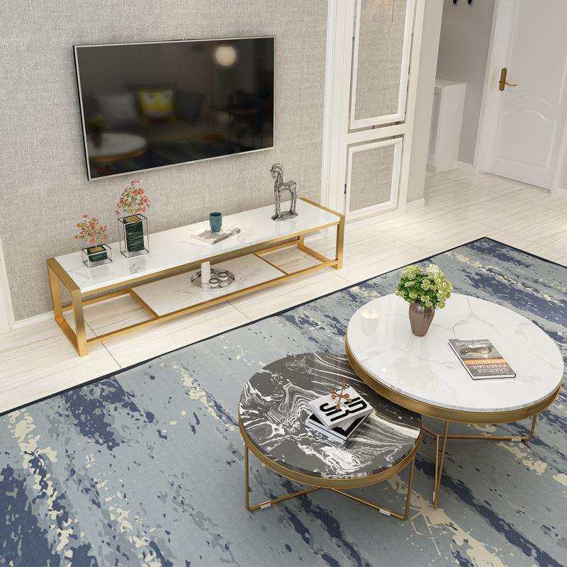 北欧大理石电视柜家用茶几组合客厅铁艺卧室小户型后现代简约时尚