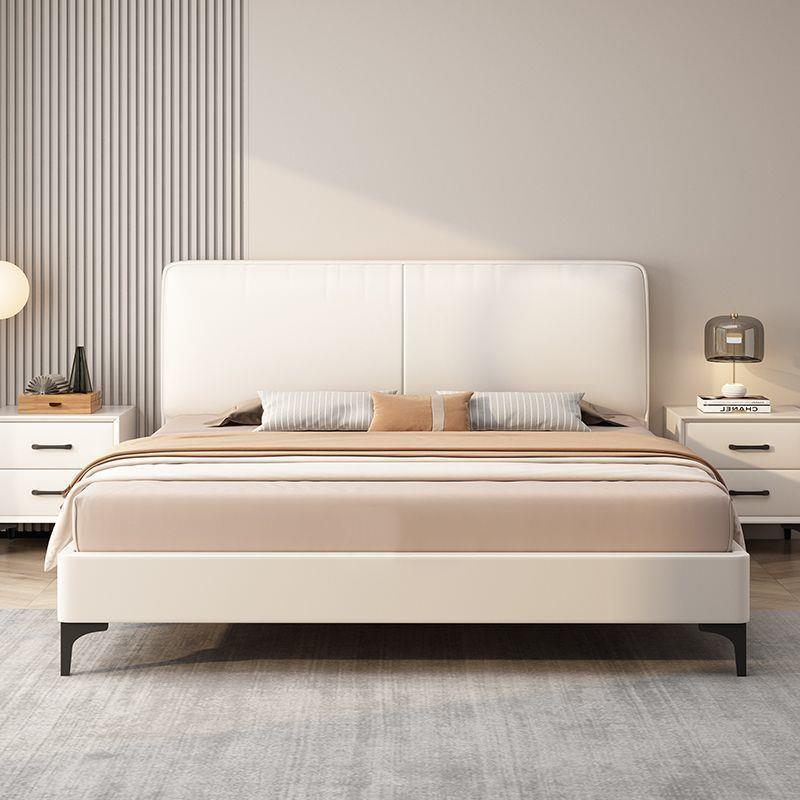 实木布艺床主卧大床简约现代双人床经济型出租房民宿床科技布床