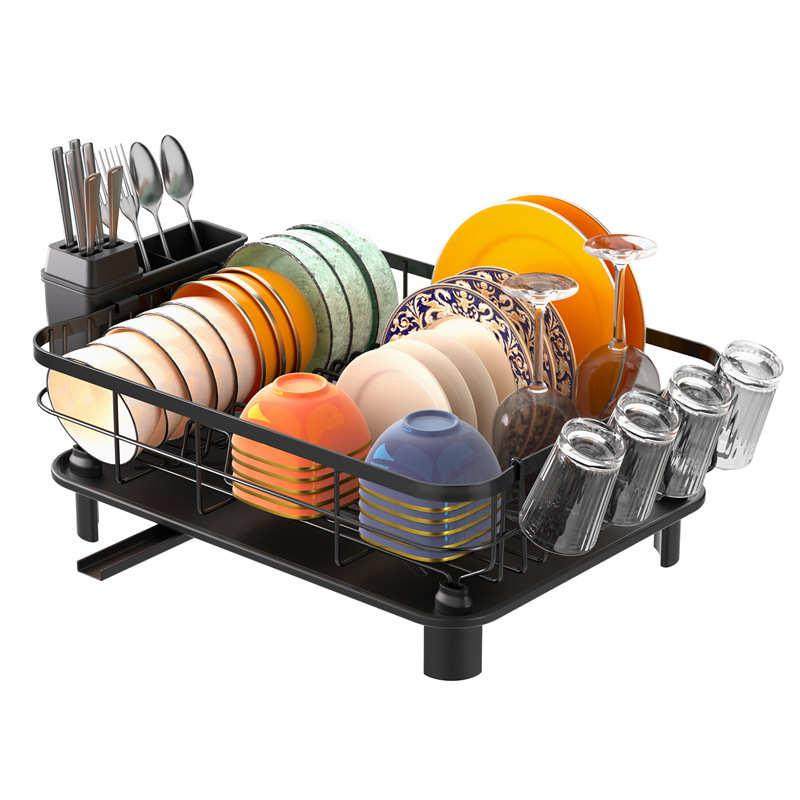 单层黑色沥水碗碟架多功能可调节排水板厨房沥水碗碟架,厨房/烹饪用具,厨房抽屉置物架,淘宝优惠券,粉丝福利购,淘宝优惠卷
