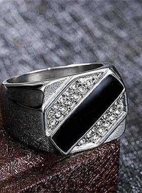 Signet Square Finger Rings For Men Punk Style Collection Gol