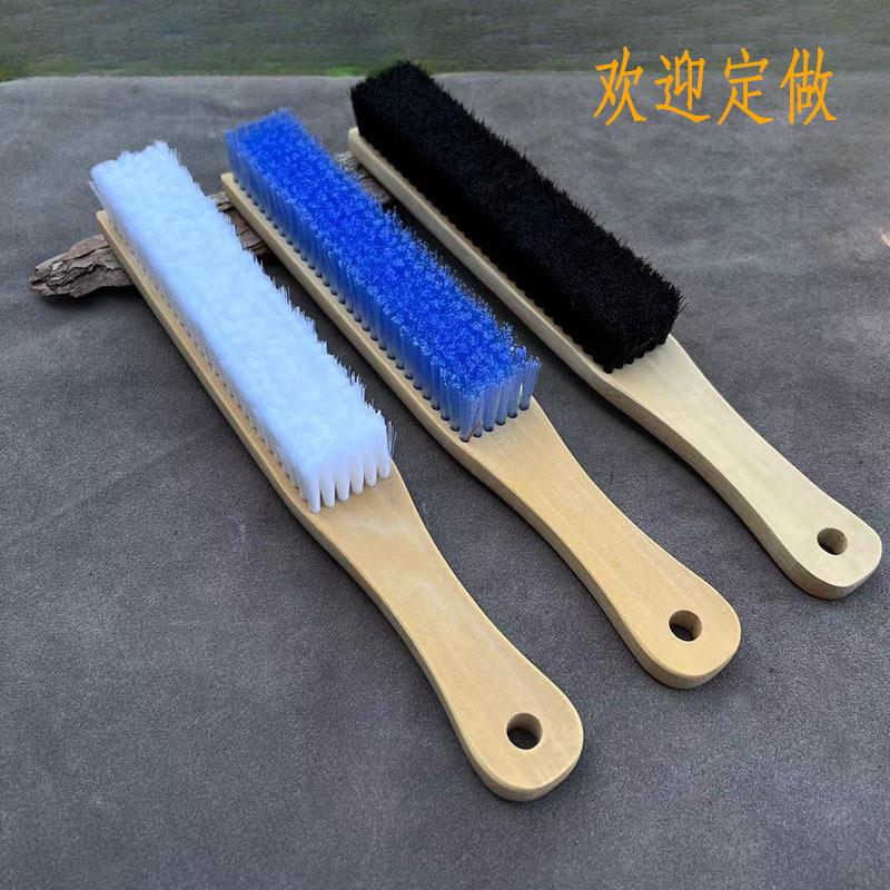 马鬃超长老玉竹柄马颈鬃手工绑线文玩核桃金刚软万毛耐磨蓝丝刷子