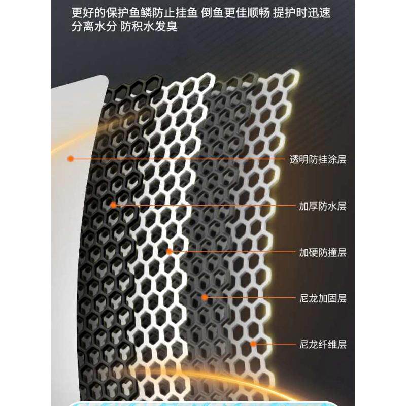 新款加厚涂胶黑坑鱼护竞技休闲钓鱼护网兜速干鱼护