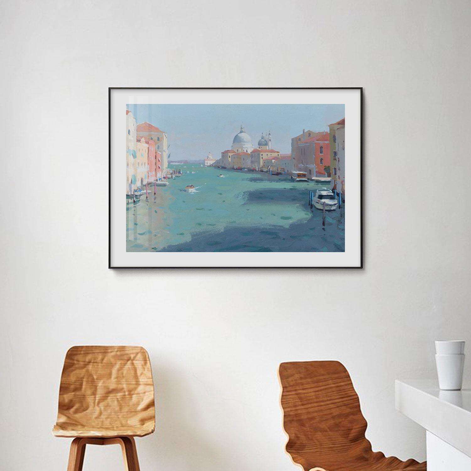 简约现代小清新写实风景装饰画大海天空油画客厅餐厅卧室挂画桌摆