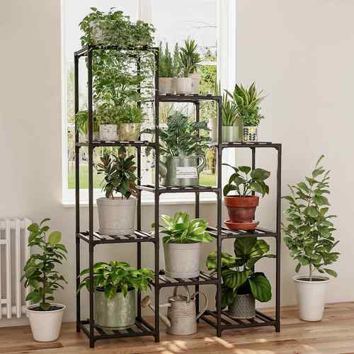 阳楠竹木花架室内客厅落地式多层楠竹三通多肉花盆架绿台实质萝花