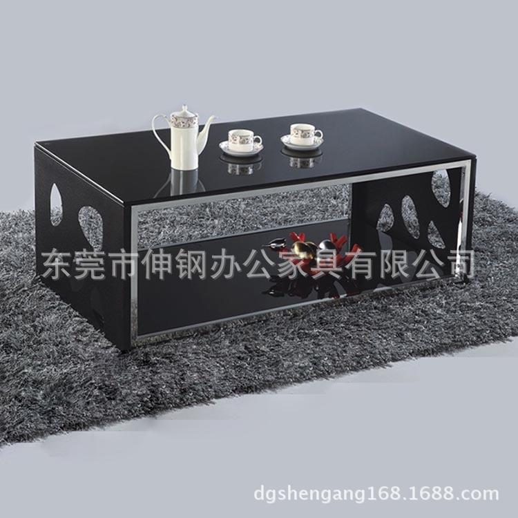 玻璃茶几 简易客厅电视柜不锈钢钢化桌台组合东莞办公家具