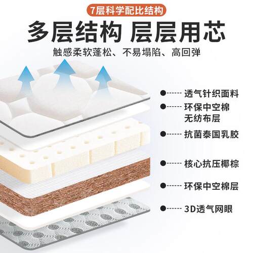 椰棕床垫软垫家用卧室可折叠乳胶榻榻米垫子租房专用学生宿舍单人