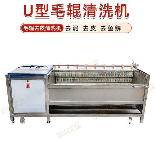 商用芋头土豆脱皮机根茎类新花生去泥沙毛辊清洗机设备