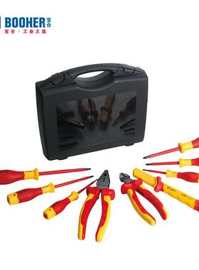宝合Booher 9件VDE绝缘工具耐高压1000V电工维修套装 0200503