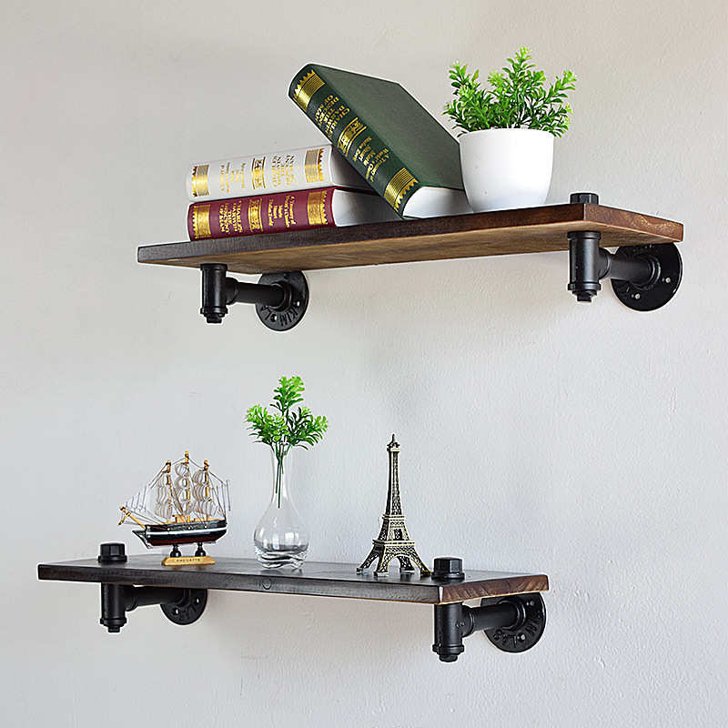 美式乡村创意铁艺壁挂置物架家用卧室厨房书房金属书架