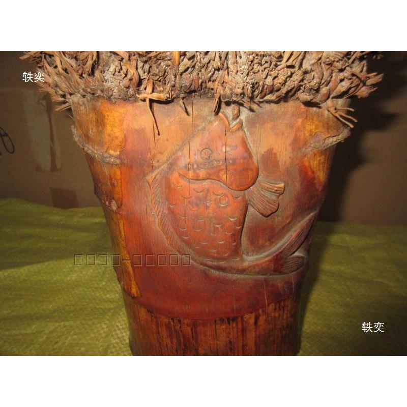 送80老竹雕根雕雕渔翁竹摆件可收DXL藏礼橱窗摆巧设装饰陈列