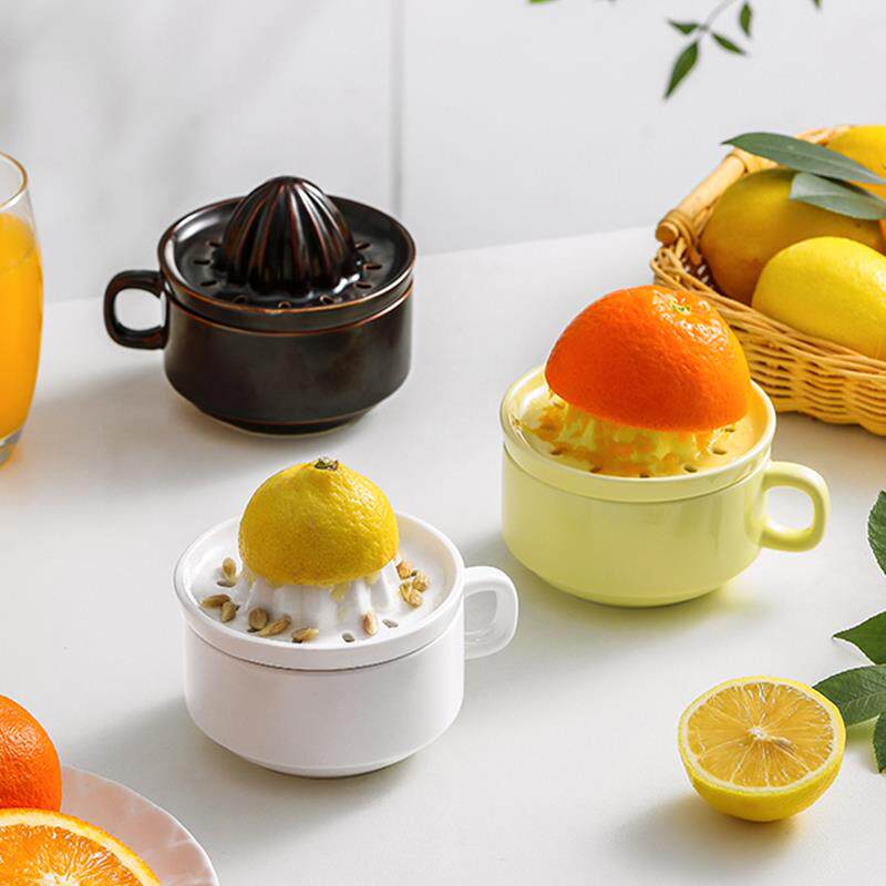 日本陶瓷手动榨汁器挤柠檬压橙子压汁神器宝宝水果汁机橙汁杯家用