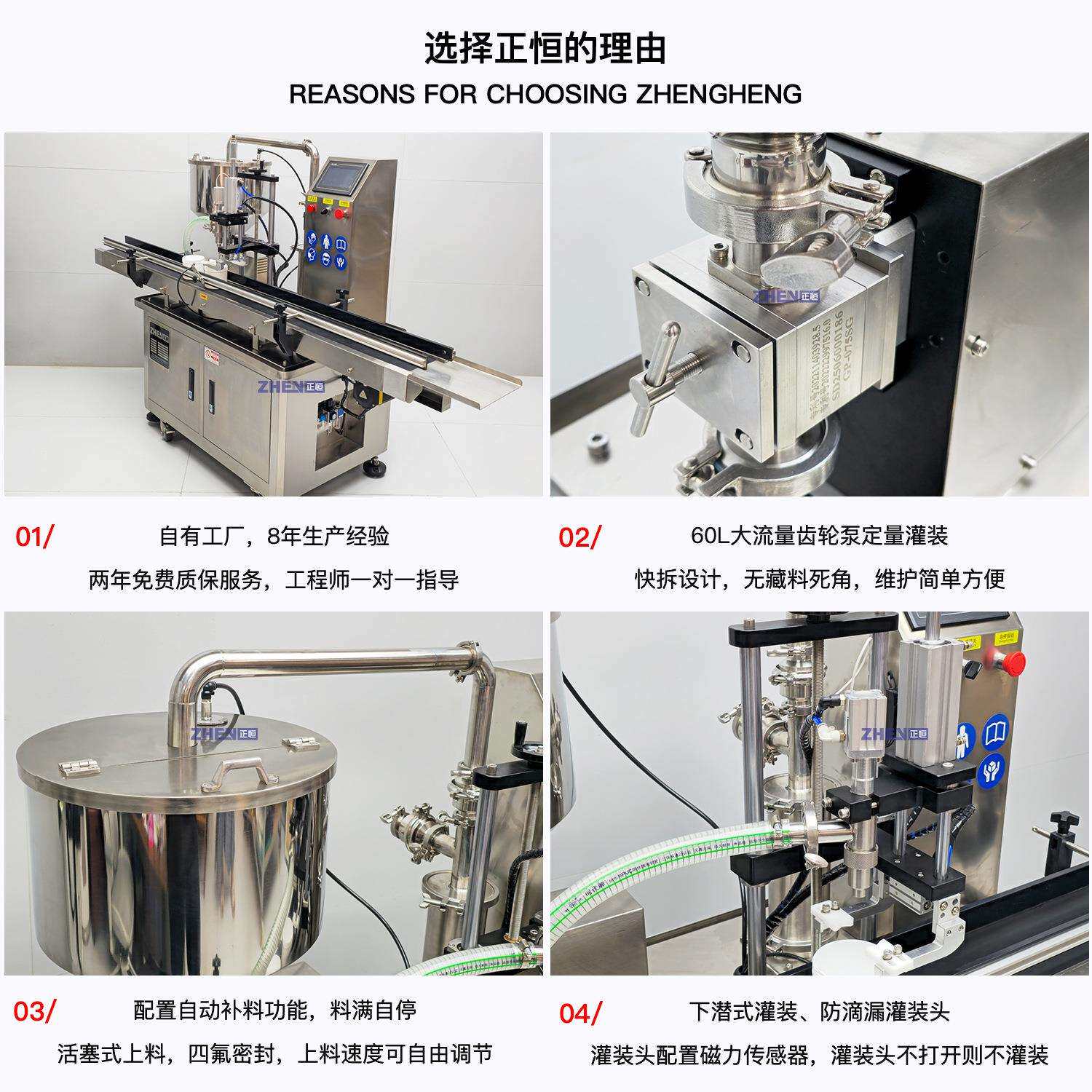 单正恒ZHFG全自动头齿量轮166泵-灌装机伺服定高速灌装机膏液体灌