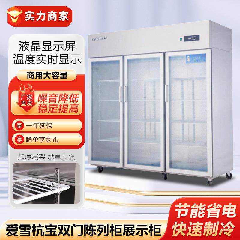 爱雪杭宝双门陈列柜大三门展示柜陈列柜冷藏冰箱点菜柜商用冷冻柜