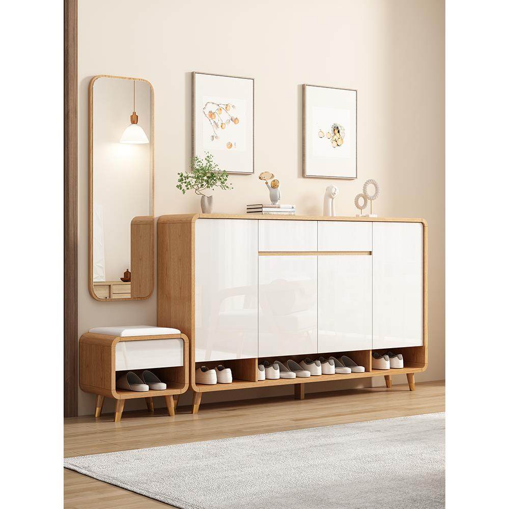 原木风鞋柜家用门口靠墙玄关储物柜一体小户型入户门口实木鞋柜子,住宅家具,鞋柜,淘宝优惠券,粉丝福利购,淘宝优惠卷