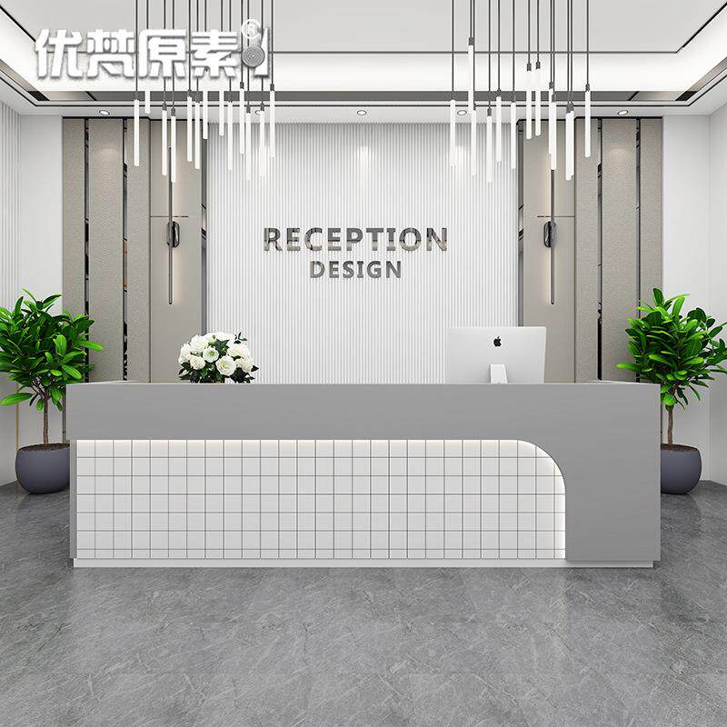 收银台大气美发店前台网吧接待台商用时尚现代简约快餐店餐饮吧台