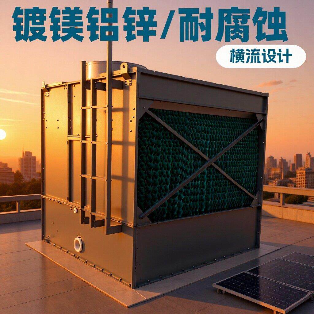 镀镁铝锌板材横流式冷却塔20-500T工地大型器械换热设备