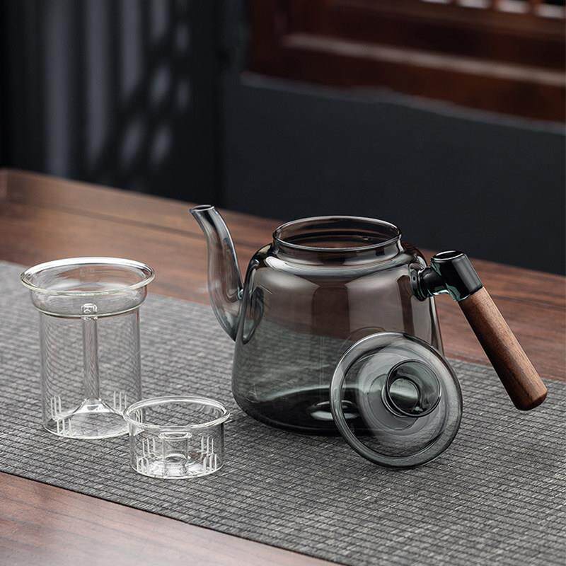 茶壶家用过滤泡茶壶加厚玻璃耐高温花茶壶红茶泡茶器功夫茶具套组